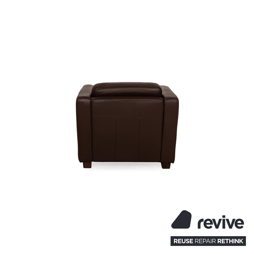 Machalke Leather Armchair Brown