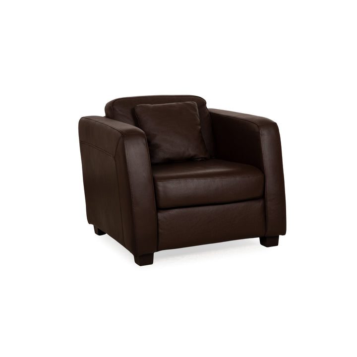 Fauteuil en cuir Machalke marron