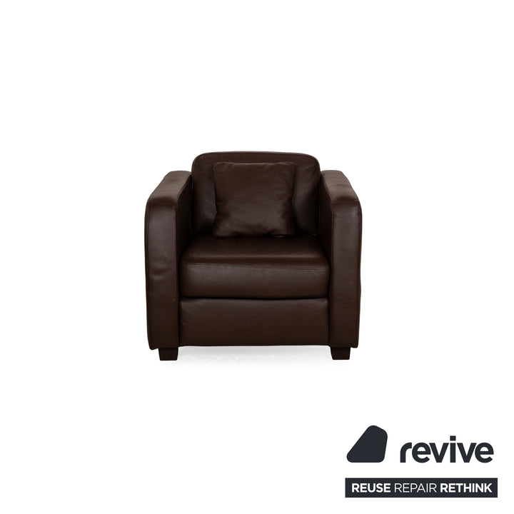 Machalke Leather Armchair Brown