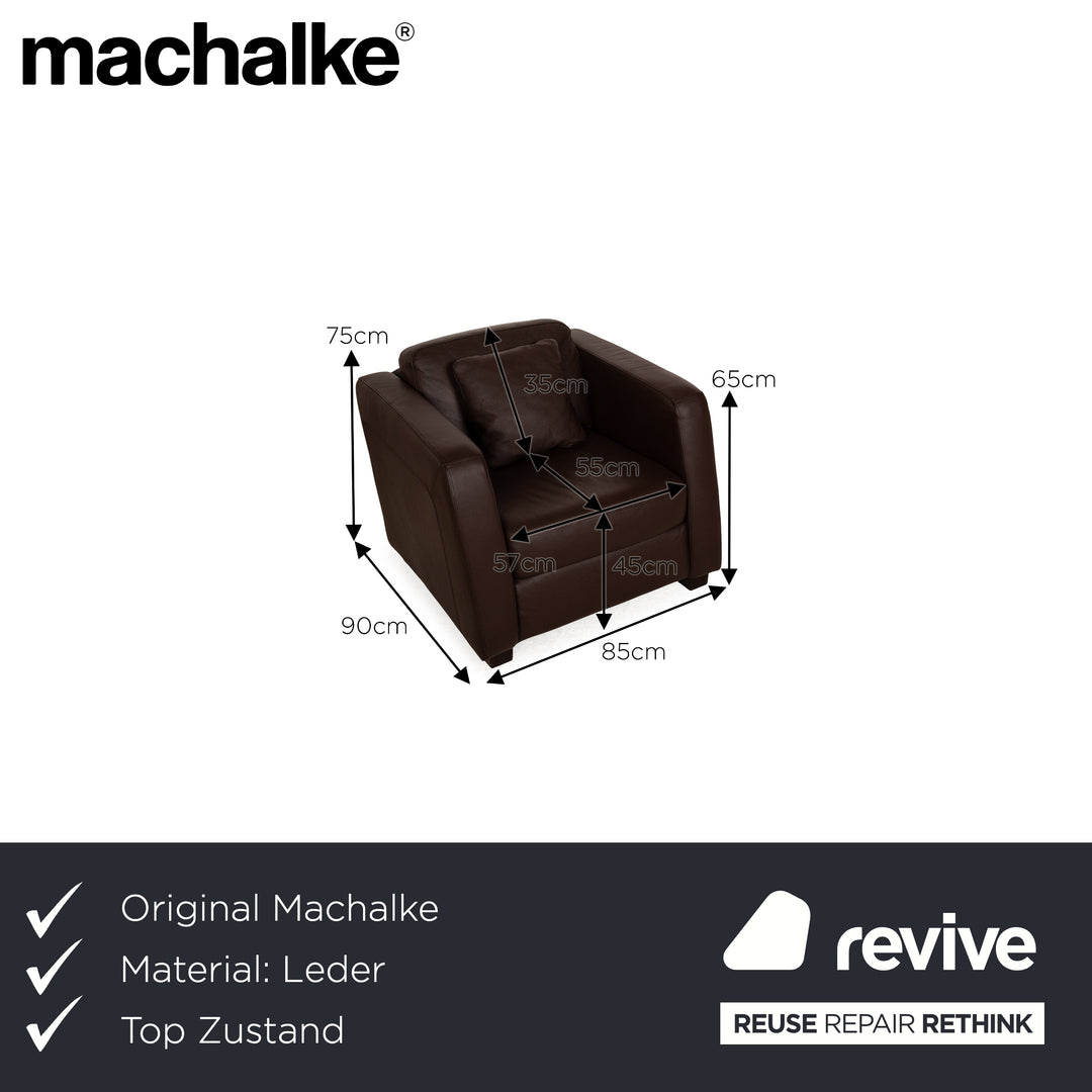 Machalke Leather Armchair Brown