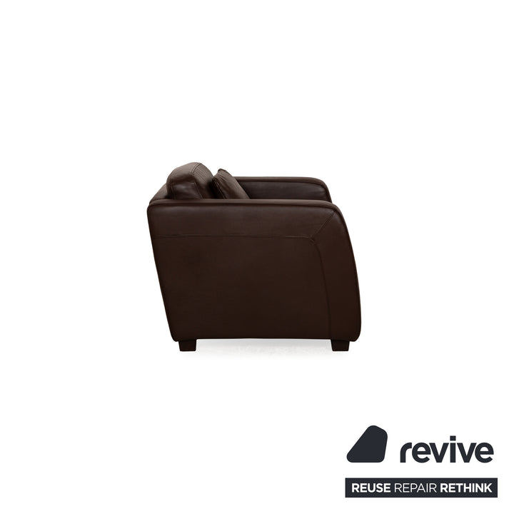 Machalke Leather Armchair Brown