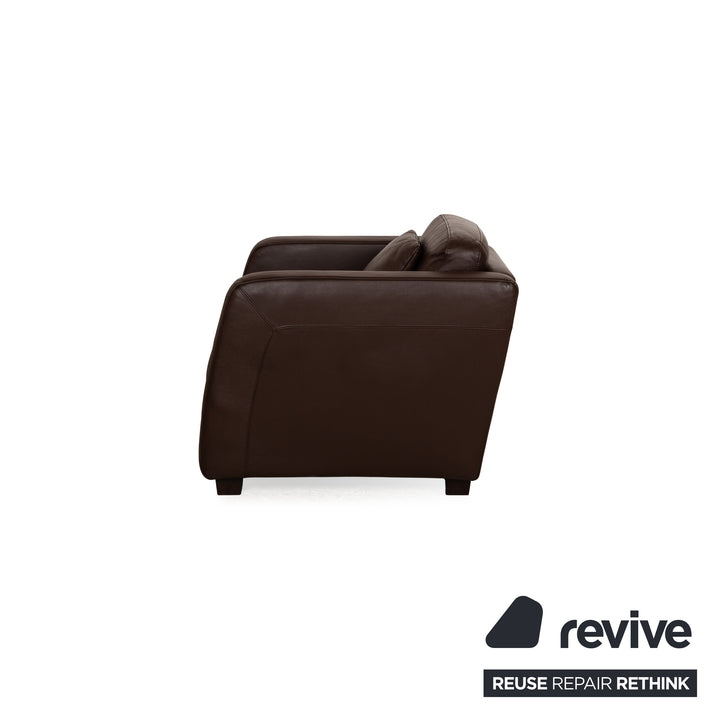 Machalke Leather Armchair Brown