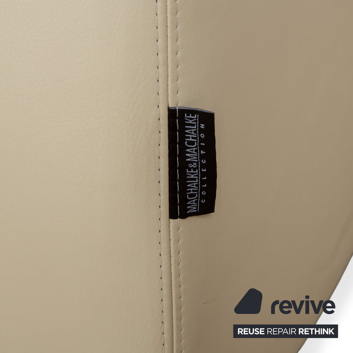 Fauteuil en cuir Machalke blanc crème