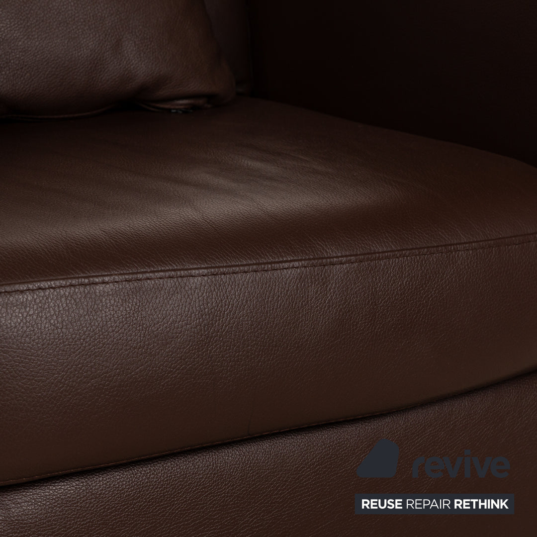 Ensemble de fauteuils en cuir Machalke marron 2x fauteuils