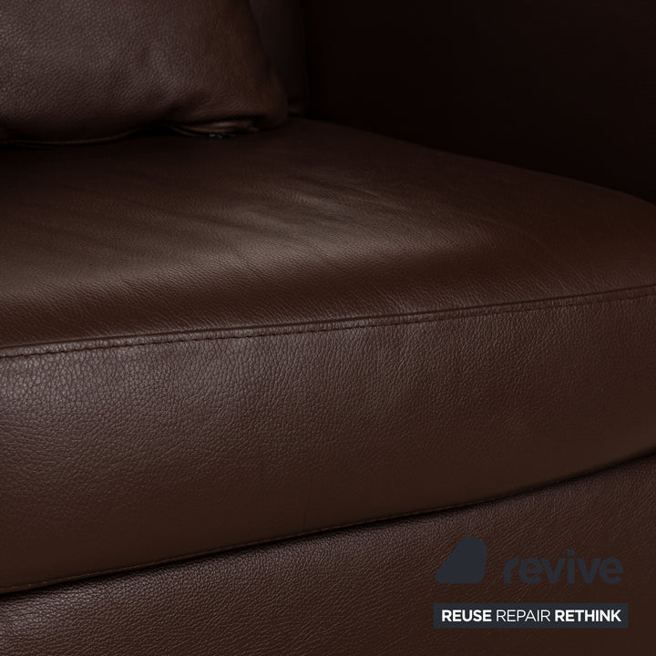 Ensemble de fauteuils en cuir Machalke marron 2x fauteuils