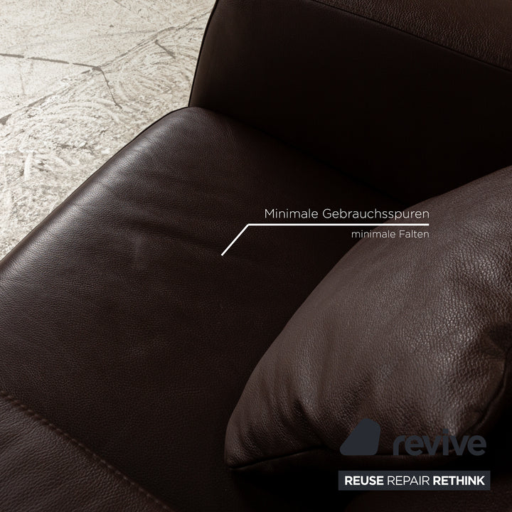 Ensemble de fauteuils en cuir Machalke marron 2x fauteuils