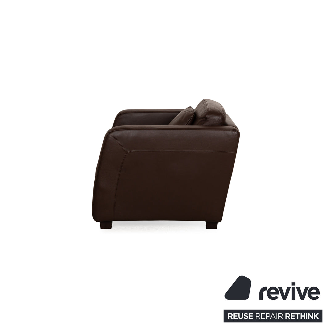 Ensemble de fauteuils en cuir Machalke marron 2x fauteuils