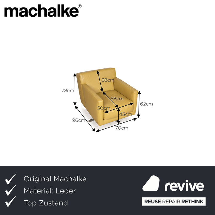 Fauteuil en cuir Machalke jaune vert fonction manuelle