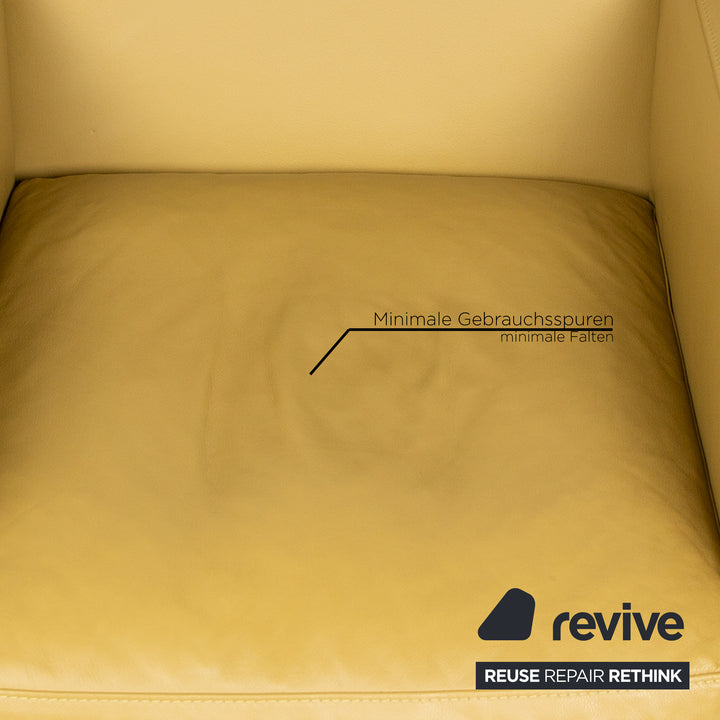 Fauteuil en cuir Machalke jaune vert fonction manuelle