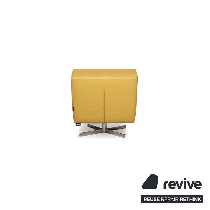 Fauteuil en cuir Machalke jaune vert fonction manuelle