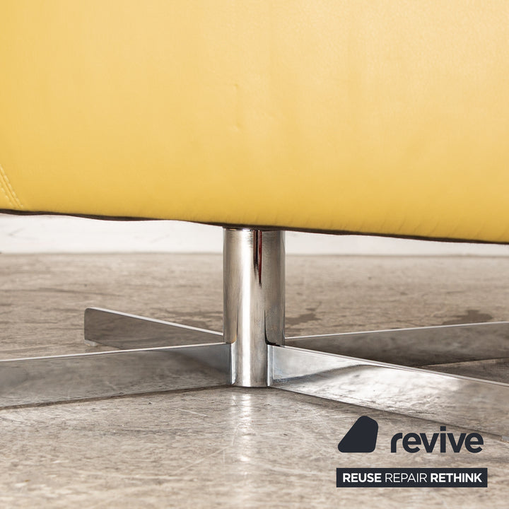 Fauteuil en cuir Machalke jaune vert fonction manuelle