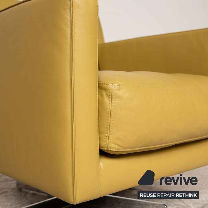 Fauteuil en cuir Machalke jaune vert fonction manuelle