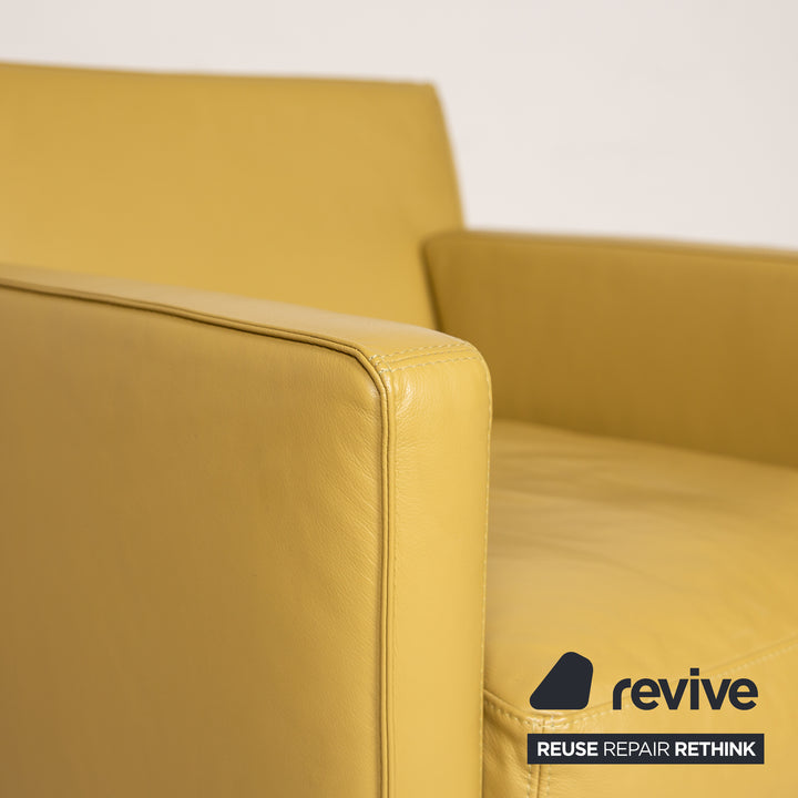 Fauteuil en cuir Machalke jaune vert fonction manuelle