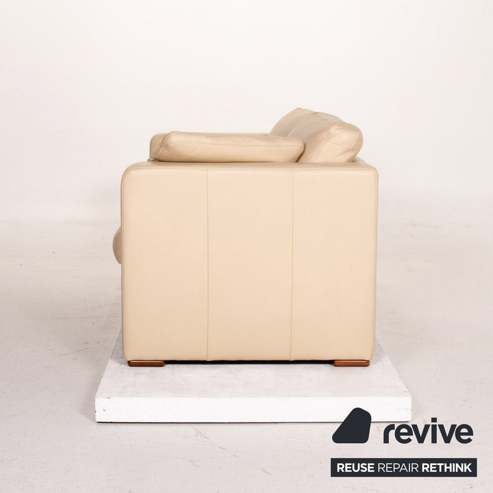 Machalke Leather Sofa Beige Two Seater Couch #14786