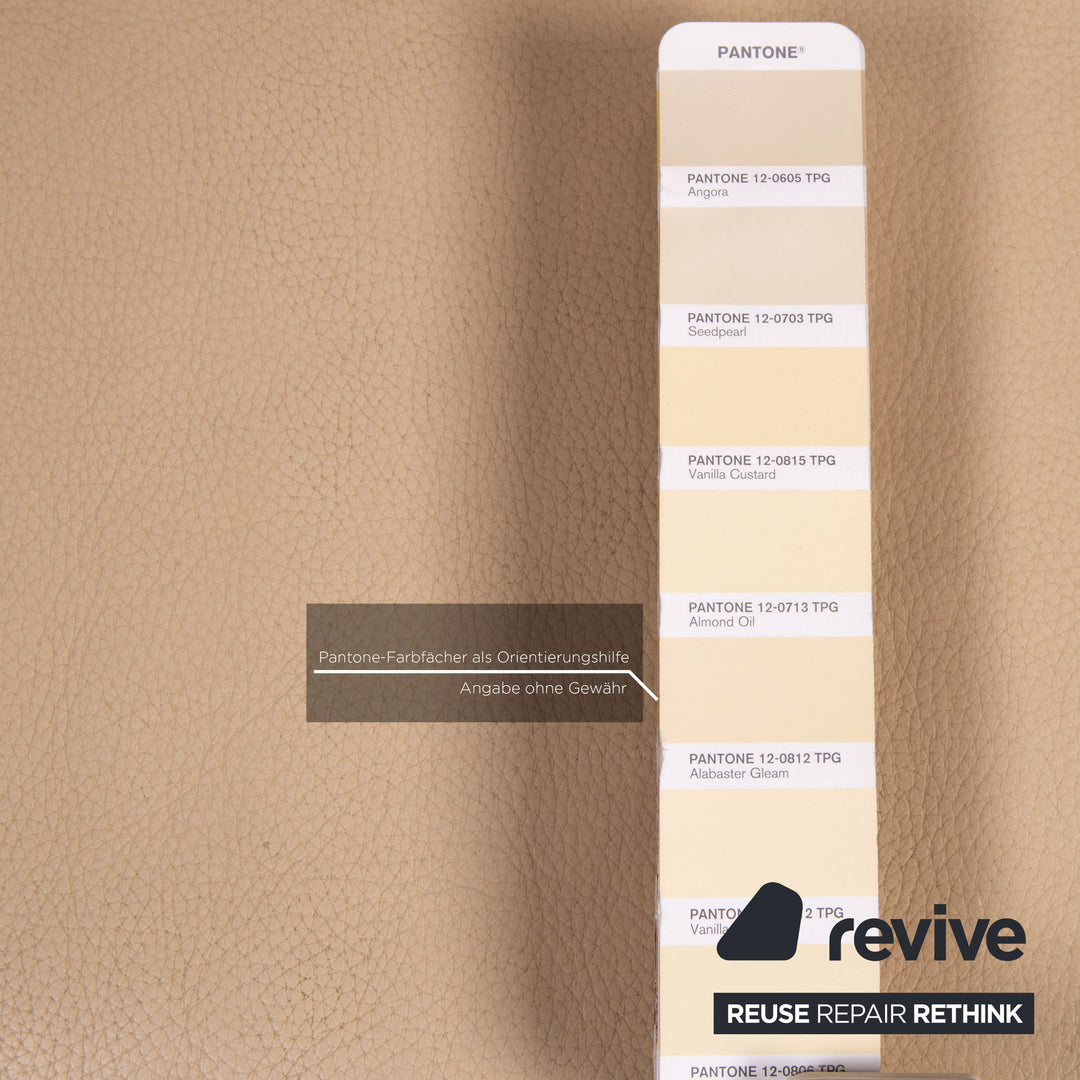 Canapé en cuir Machalke beige canapé deux places #14786