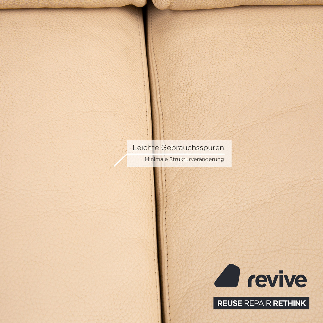 Machalke Leather Sofa Beige Two Seater Couch #14786