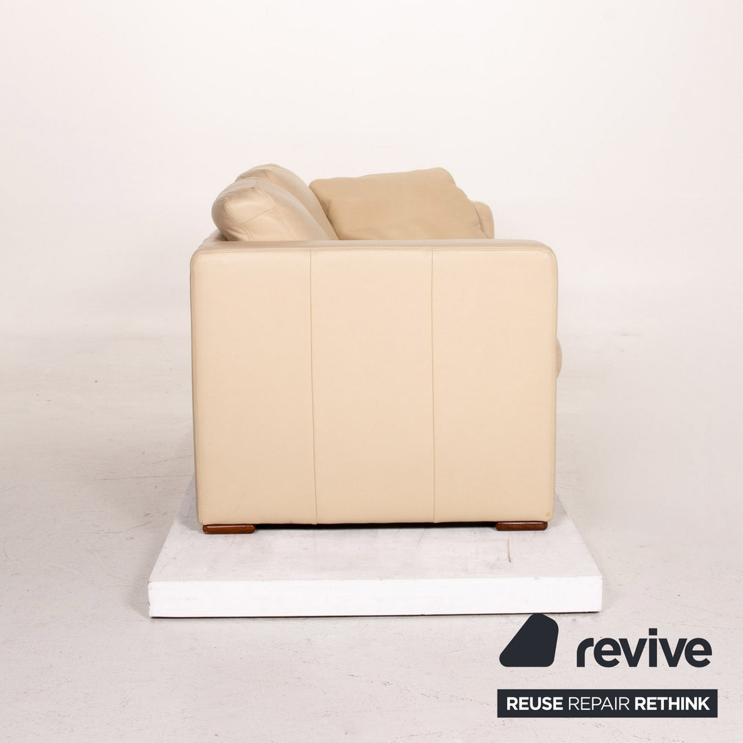 Machalke Leather Sofa Beige Two Seater Couch #14786