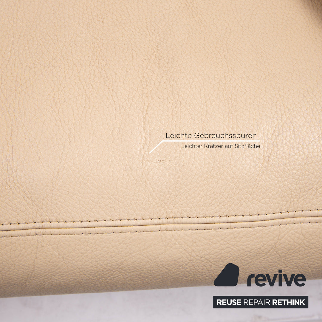 Machalke Leather Sofa Beige Two Seater Couch #14786