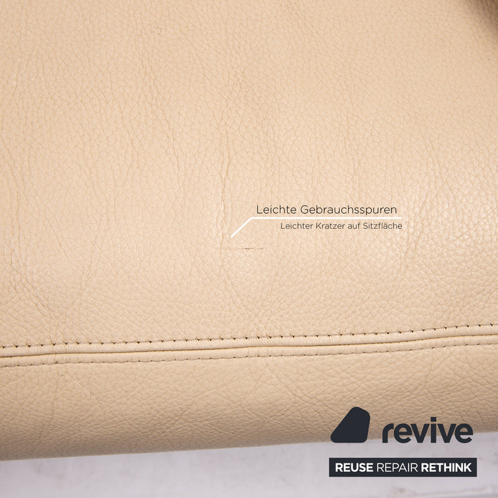 Machalke Leather Sofa Beige Two Seater Couch #14786