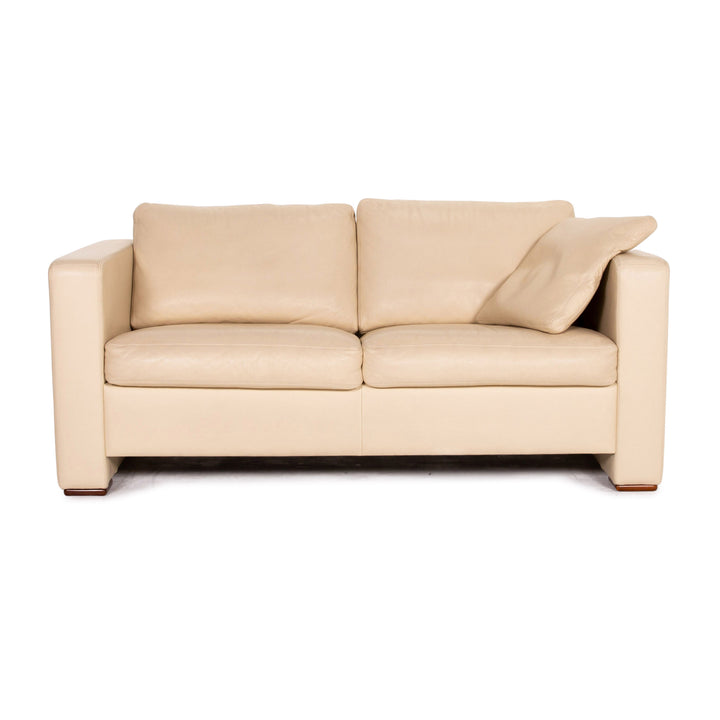 Machalke Leather Sofa Beige Two Seater Couch #14786