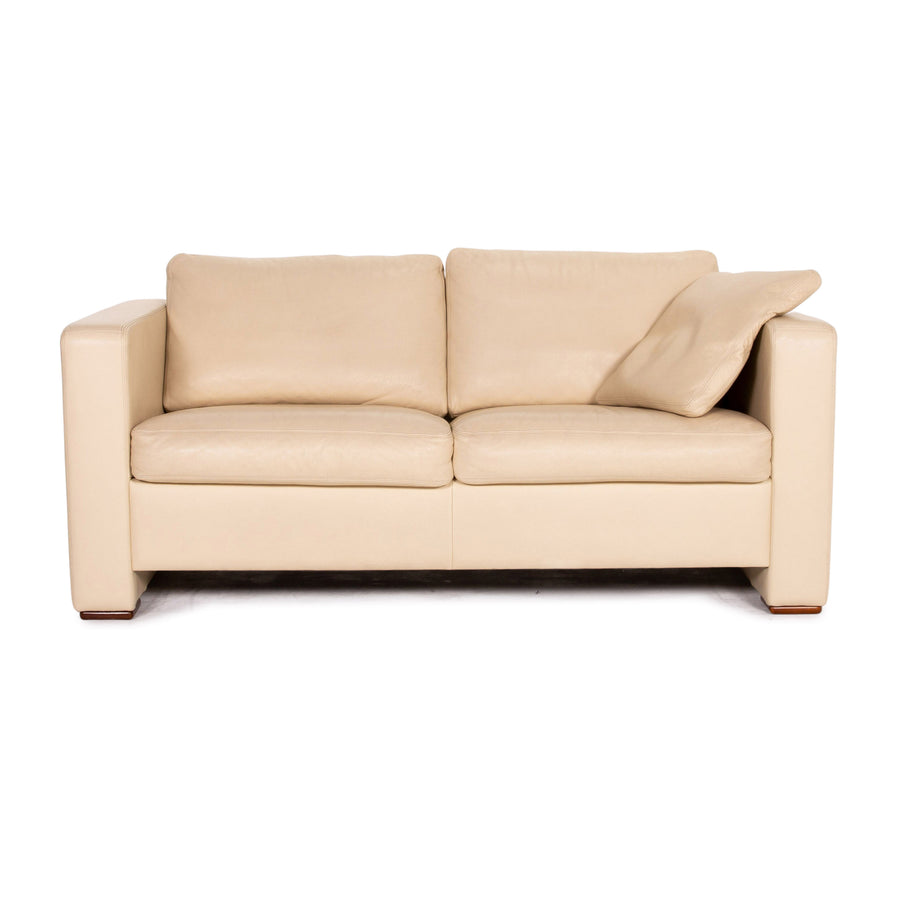 Machalke Leather Sofa Beige Two Seater Couch #14786