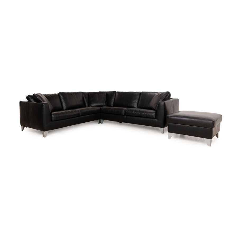 Machalke leather sofa set black stool corner sofa