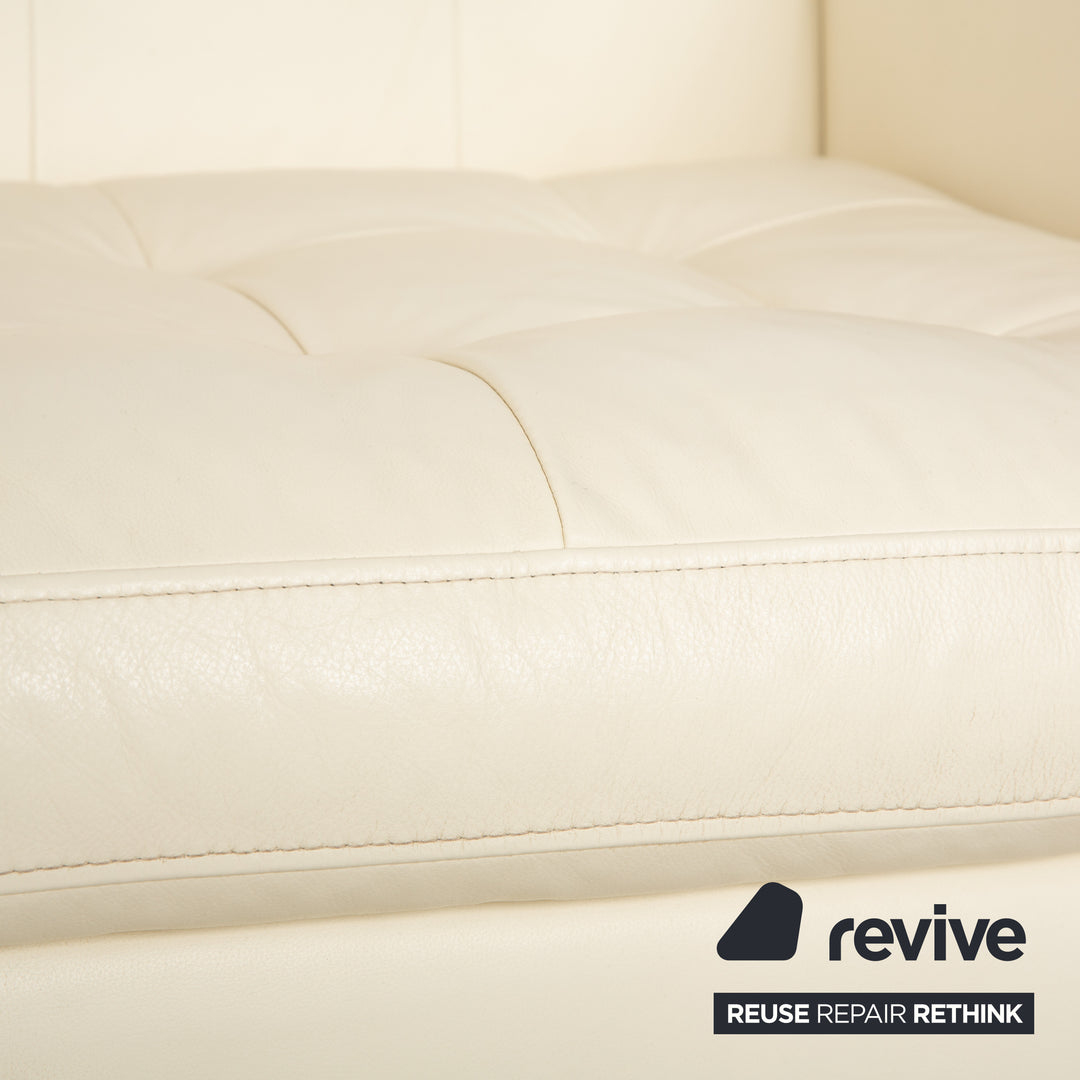 Machalke Leather Two-Seater Cream Sofa Couch