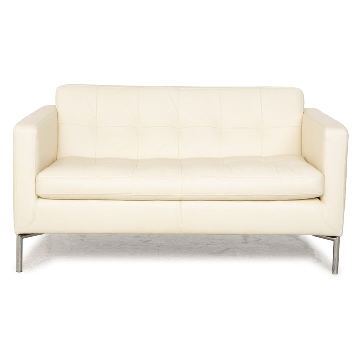 Machalke Leather Two-Seater Cream Sofa Couch