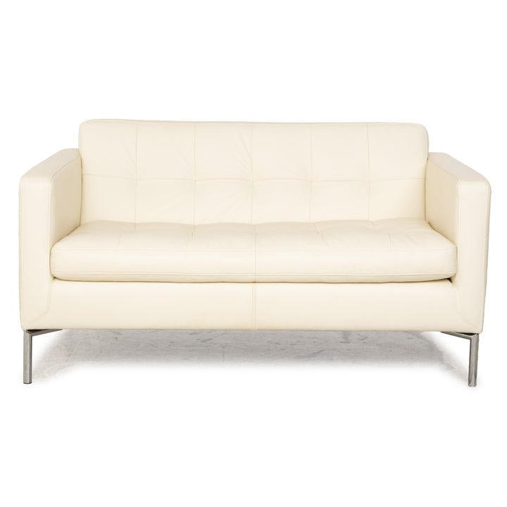 Machalke Leder Zweisitzer Creme Sofa Couch OUTLET