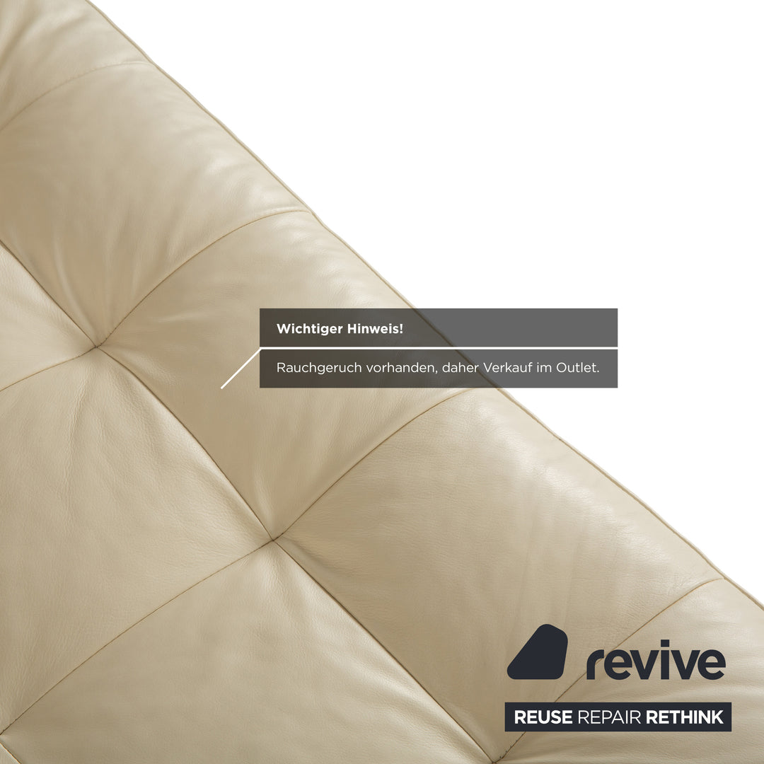 Machalke Leder Zweisitzer Creme Sofa Couch Outlet