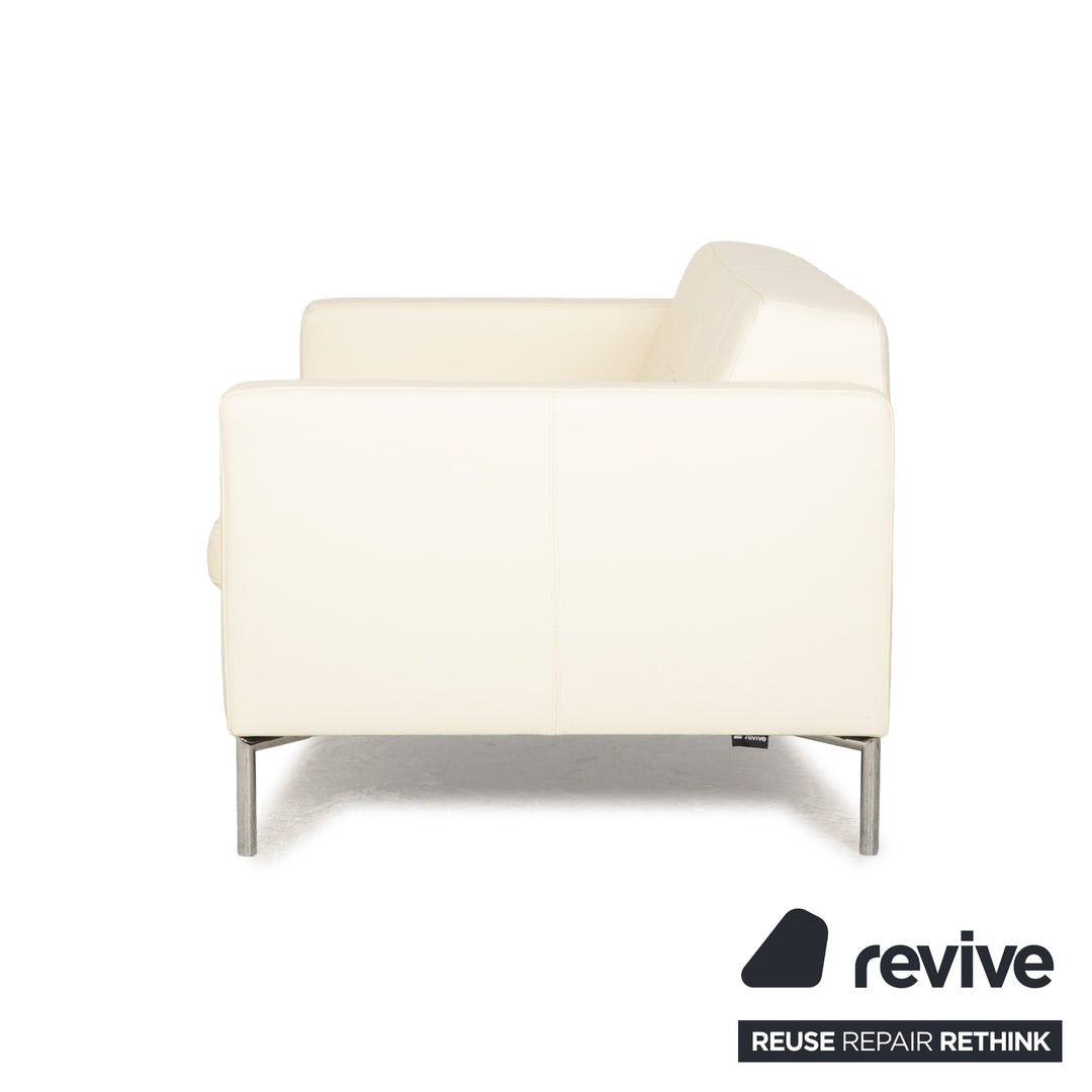 Machalke Leder Zweisitzer Creme Sofa Couch OUTLET