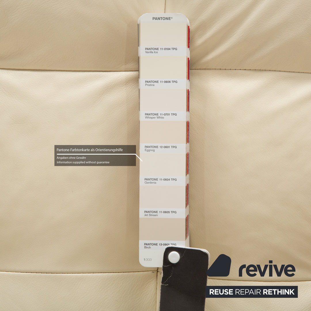 Machalke Leather Two-Seater Cream Sofa Couch