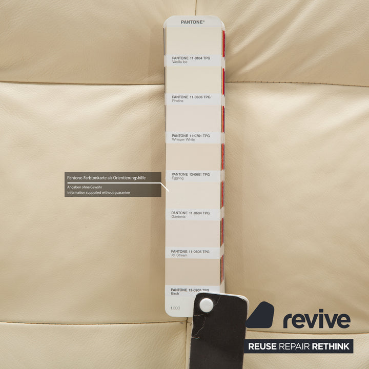 Machalke Leather Two-Seater Cream Sofa Couch