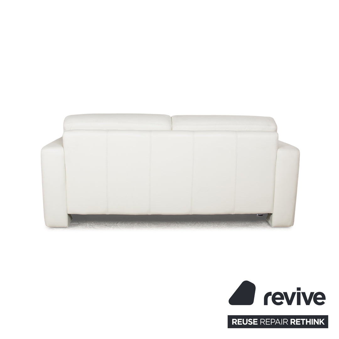 Machalke Leather Two Seater White Sofa Couch