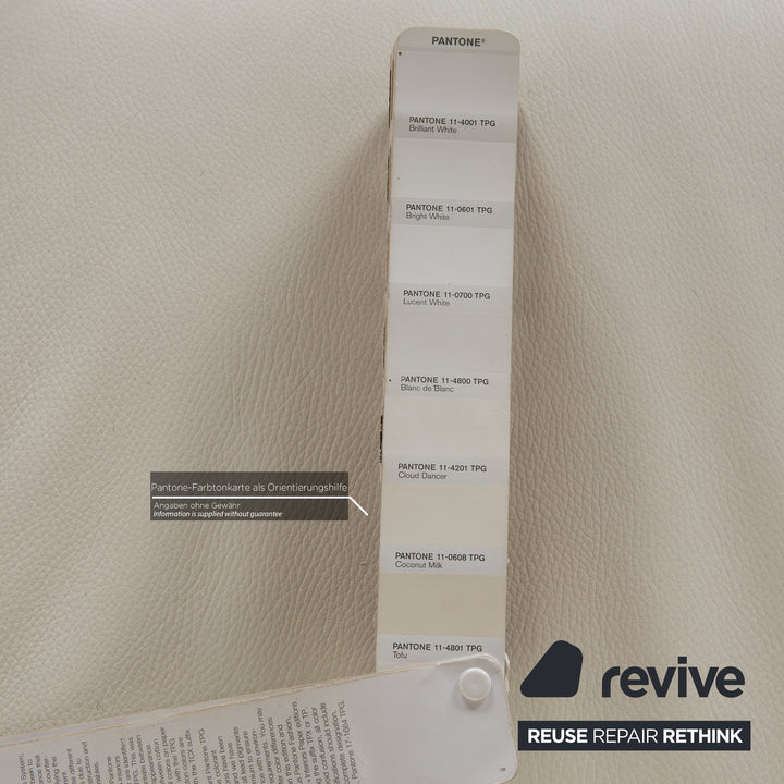 Canapé deux places en cuir blanc Machalke