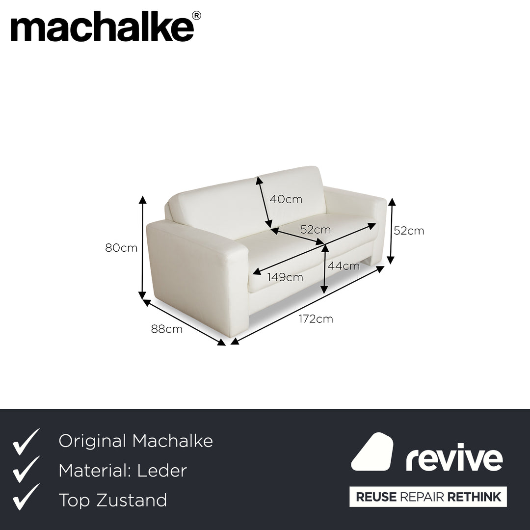 Machalke Leather Two Seater White Sofa Couch