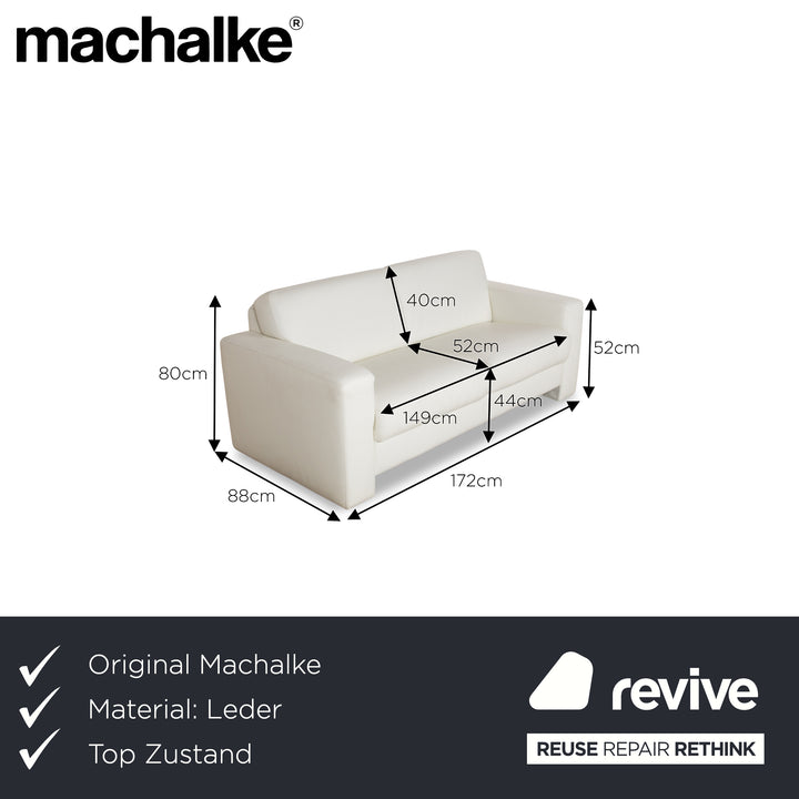 Machalke Leder Zweisitzer Weiß Sofa Couch