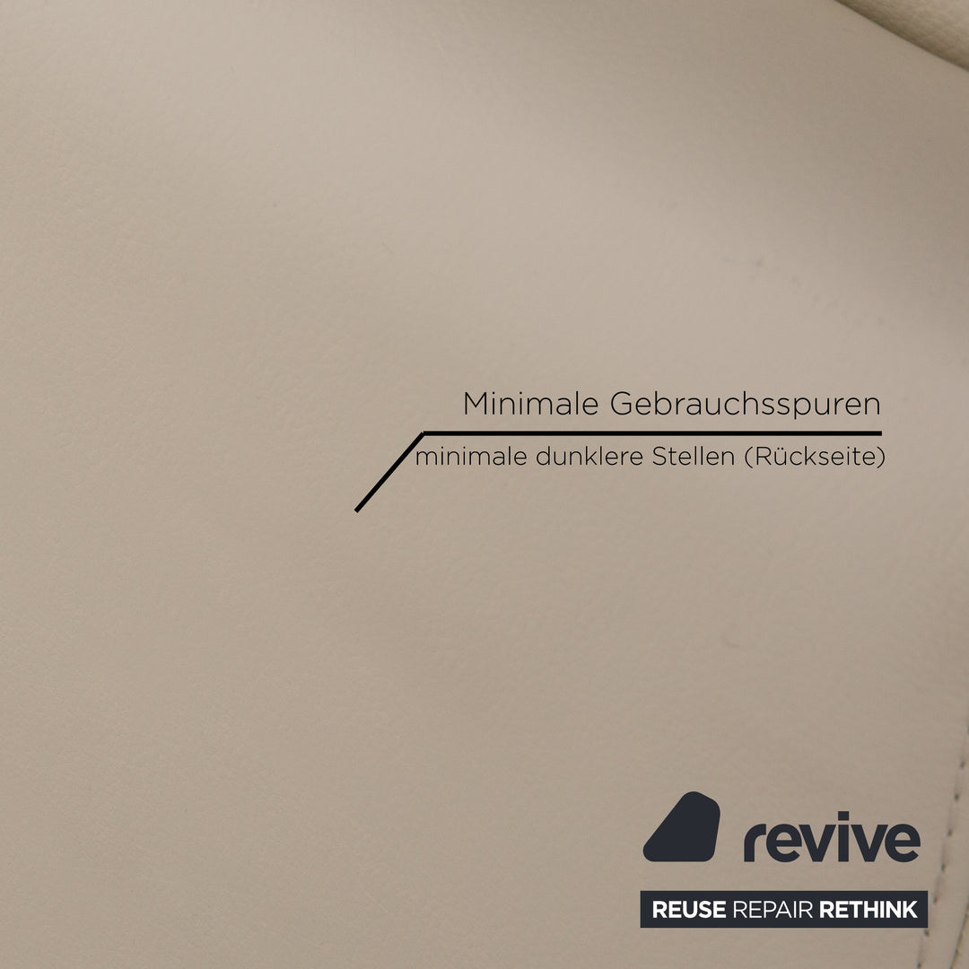 Canapé deux places en cuir blanc Machalke