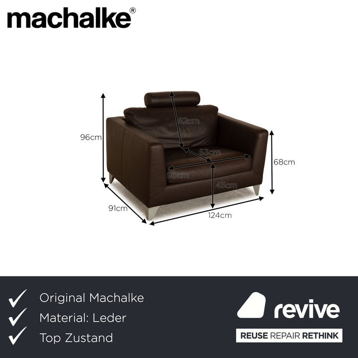 Machalke Loveseat Leder Sessel Braun Vintage