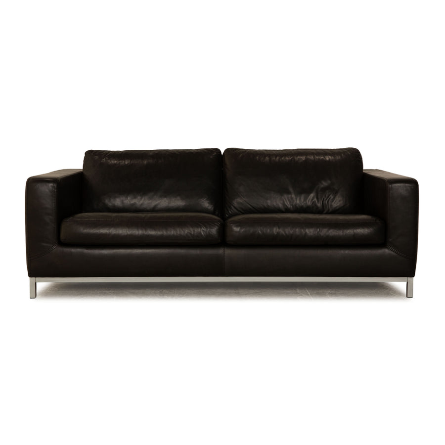 Machalke Manolito leather three-seater anthracite sofa couch