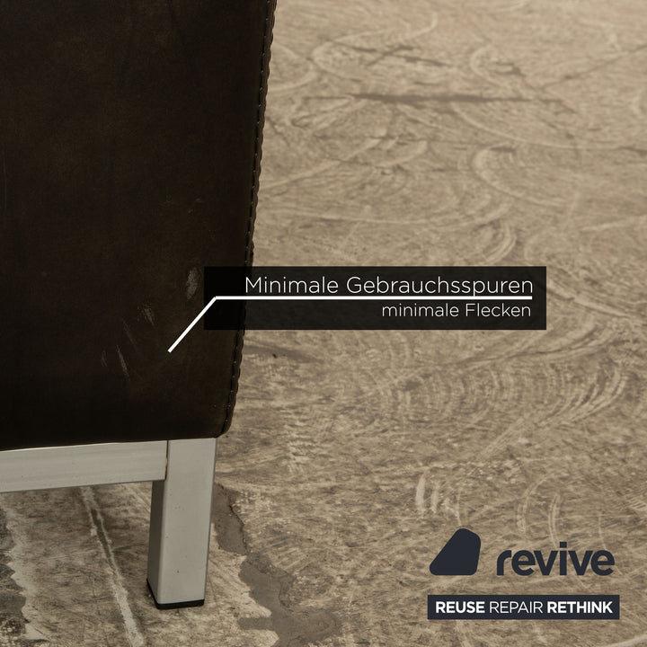 Machalke Manolito ensemble canapé en cuir anthracite fauteuil trois places