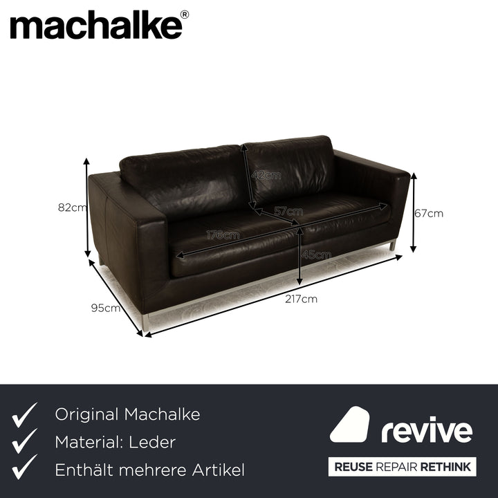 Machalke Manolito ensemble canapé en cuir anthracite fauteuil trois places
