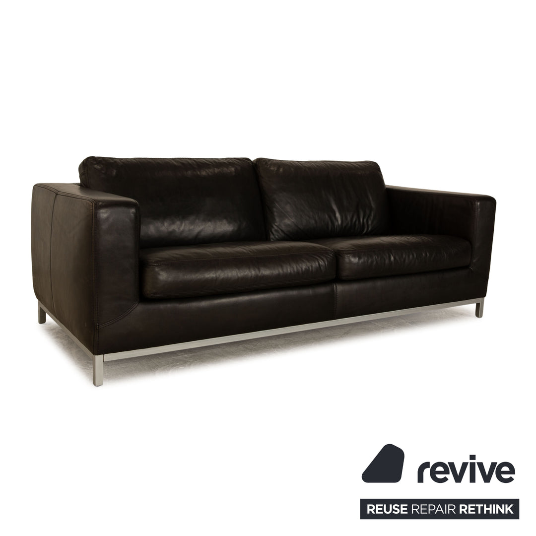 Machalke Manolito ensemble canapé en cuir anthracite fauteuil trois places
