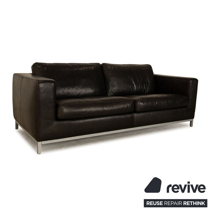 Machalke Manolito ensemble canapé en cuir anthracite fauteuil trois places