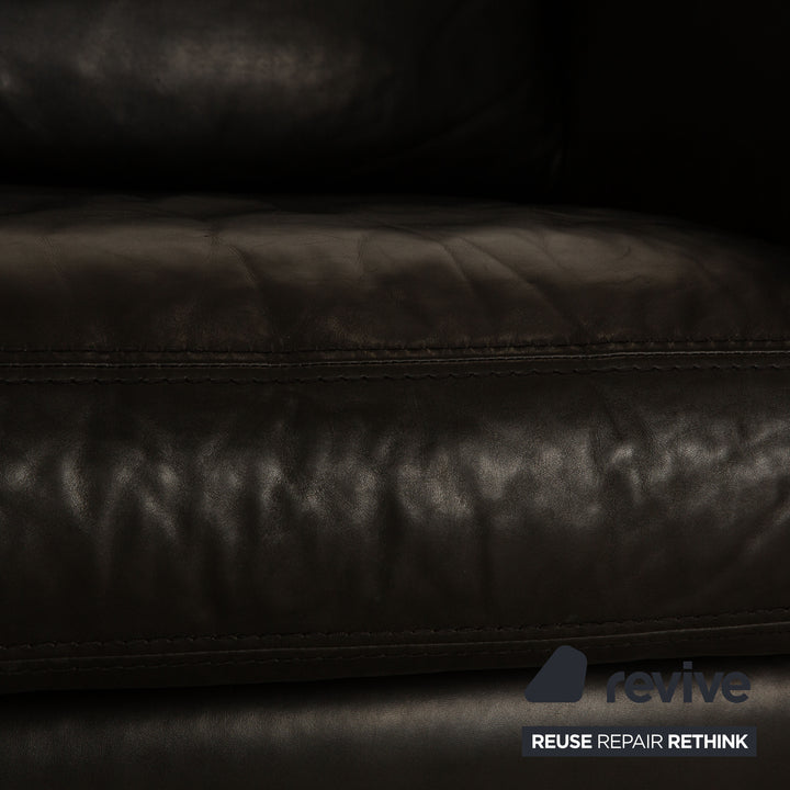 Machalke Manolito ensemble canapé en cuir anthracite fauteuil trois places