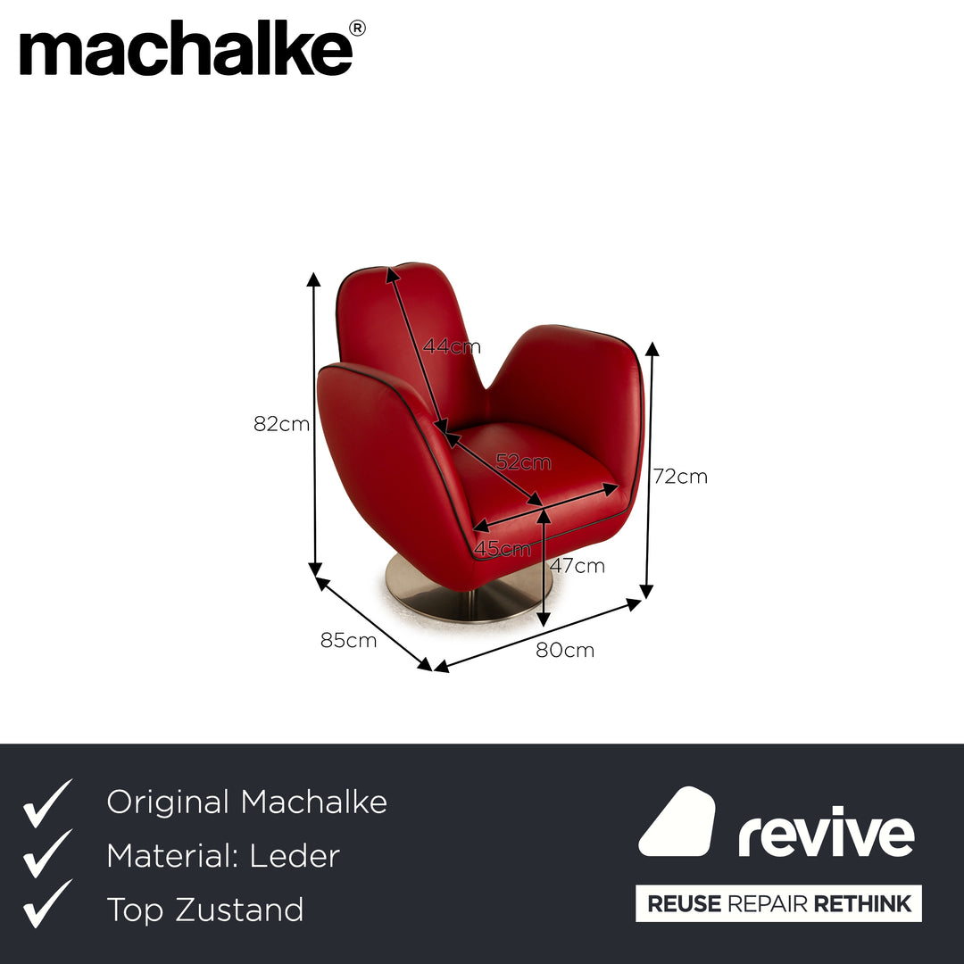 Machalke Pinto Leather Armchair Red