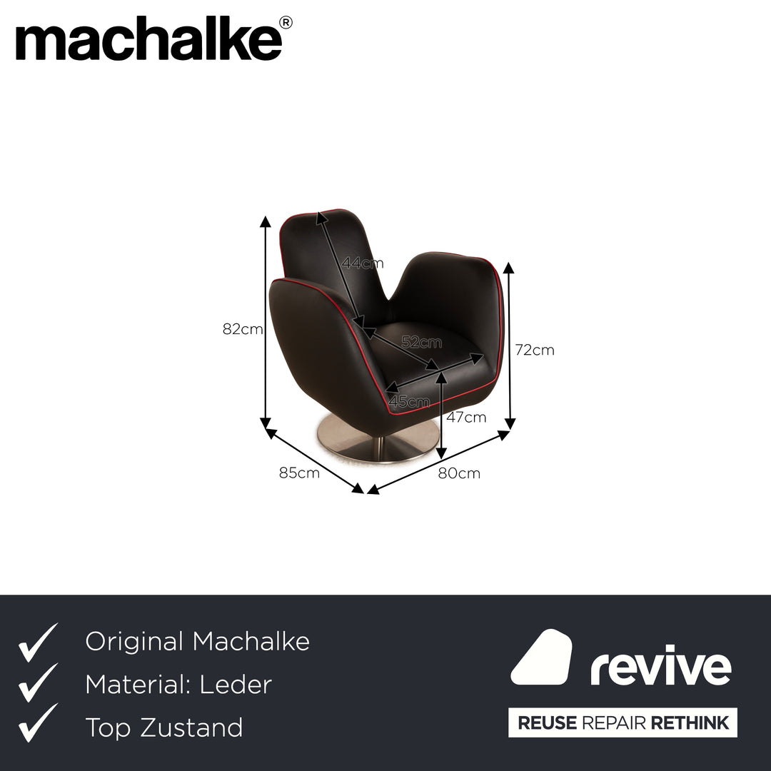 Machalke Pinto Leather Armchair Black