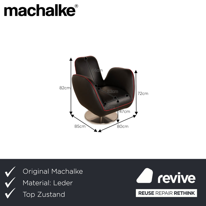 Fauteuil en cuir Machalke Pinto noir