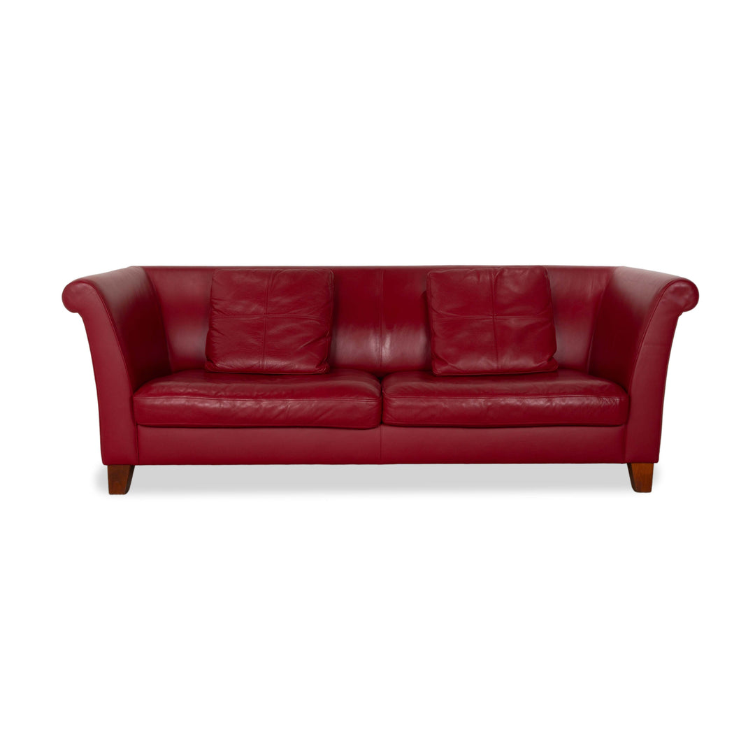 Machalke Ritz Leder Dreisitzer Rot Sofa Couch