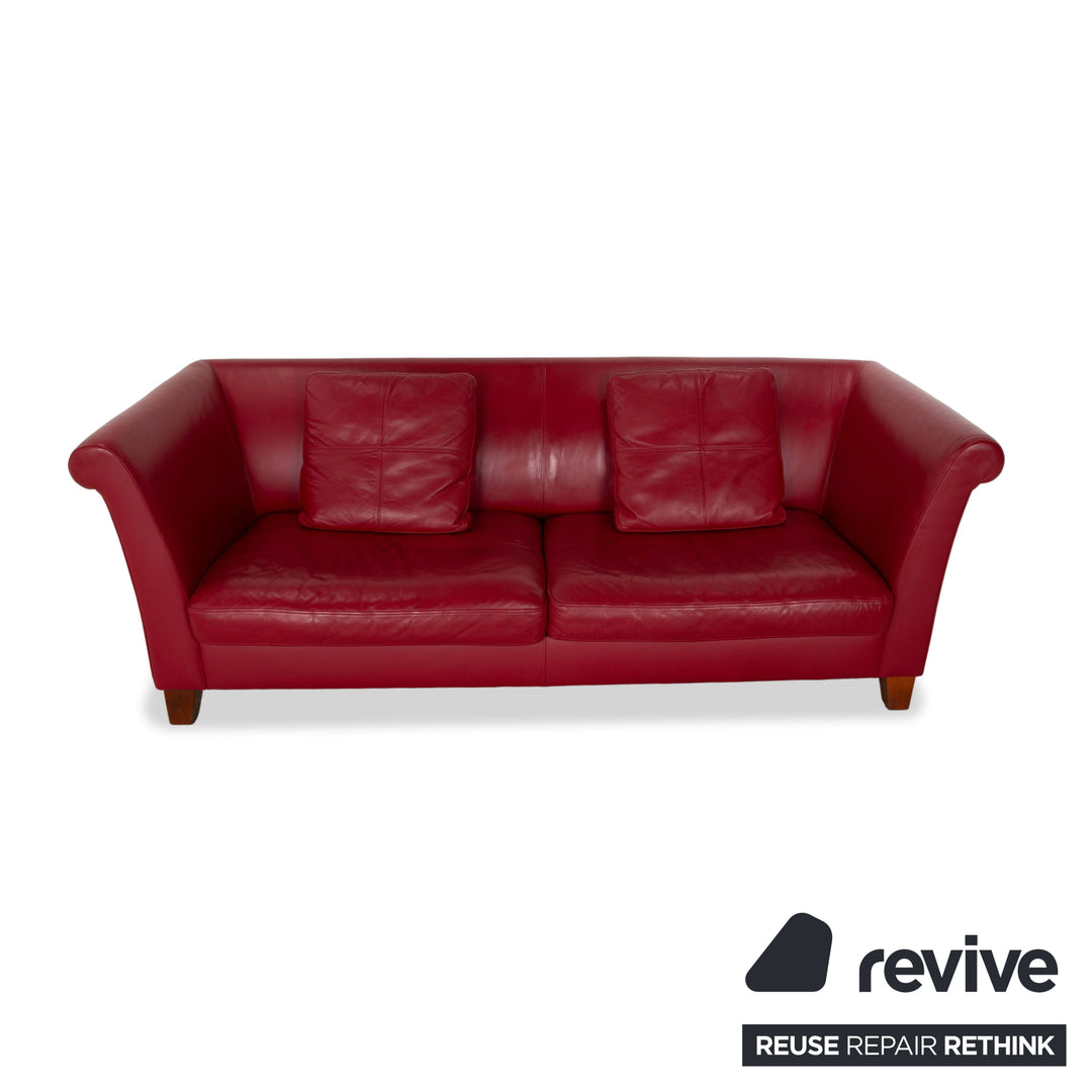 Machalke Ritz Leder Dreisitzer Rot Sofa Couch